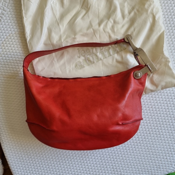Jean Paul Gaultier Red Leather small handbag Vintage 90s - Picture 3 of 14